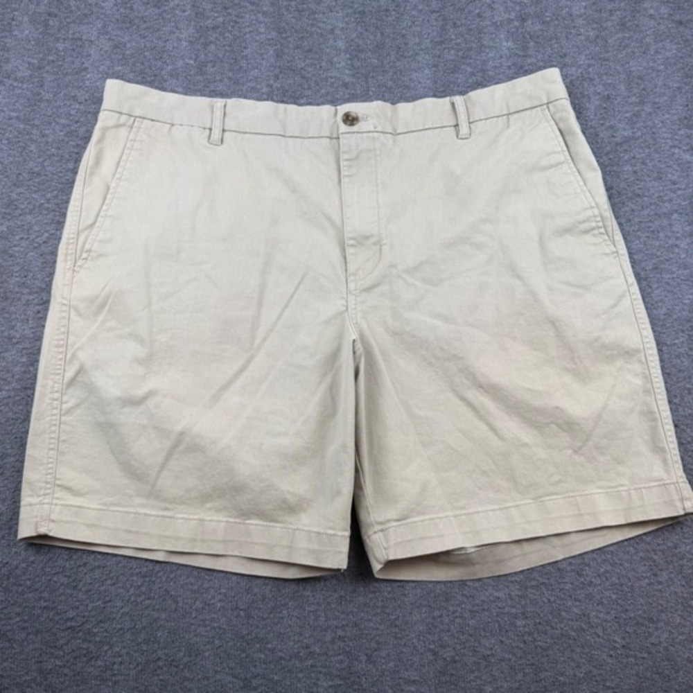 Chaps Chino Shorts Men's 42 Tan Stretch Cotton Flat Front‎ Casual Summer